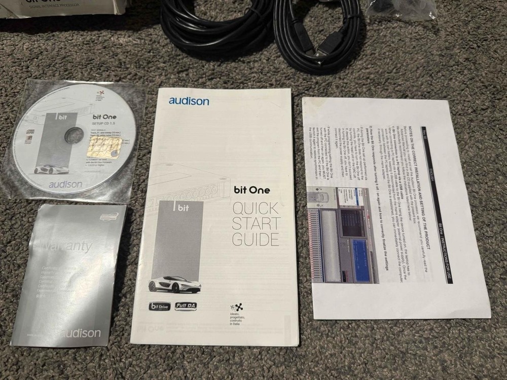 Audison Bit One Signal Interface Processor 8 Channel In Out One.1 w/ Box Cables