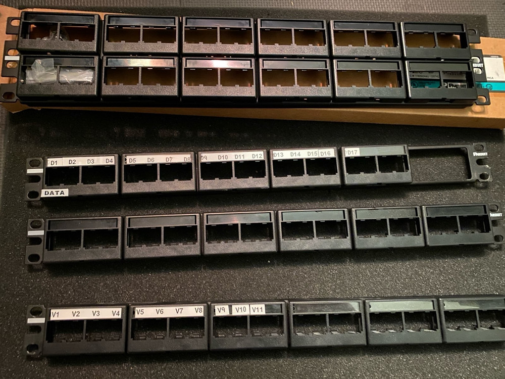 Panduit  Mini-Com  CPPL Patch Panels,  and Mini-Com CJ688 jacks