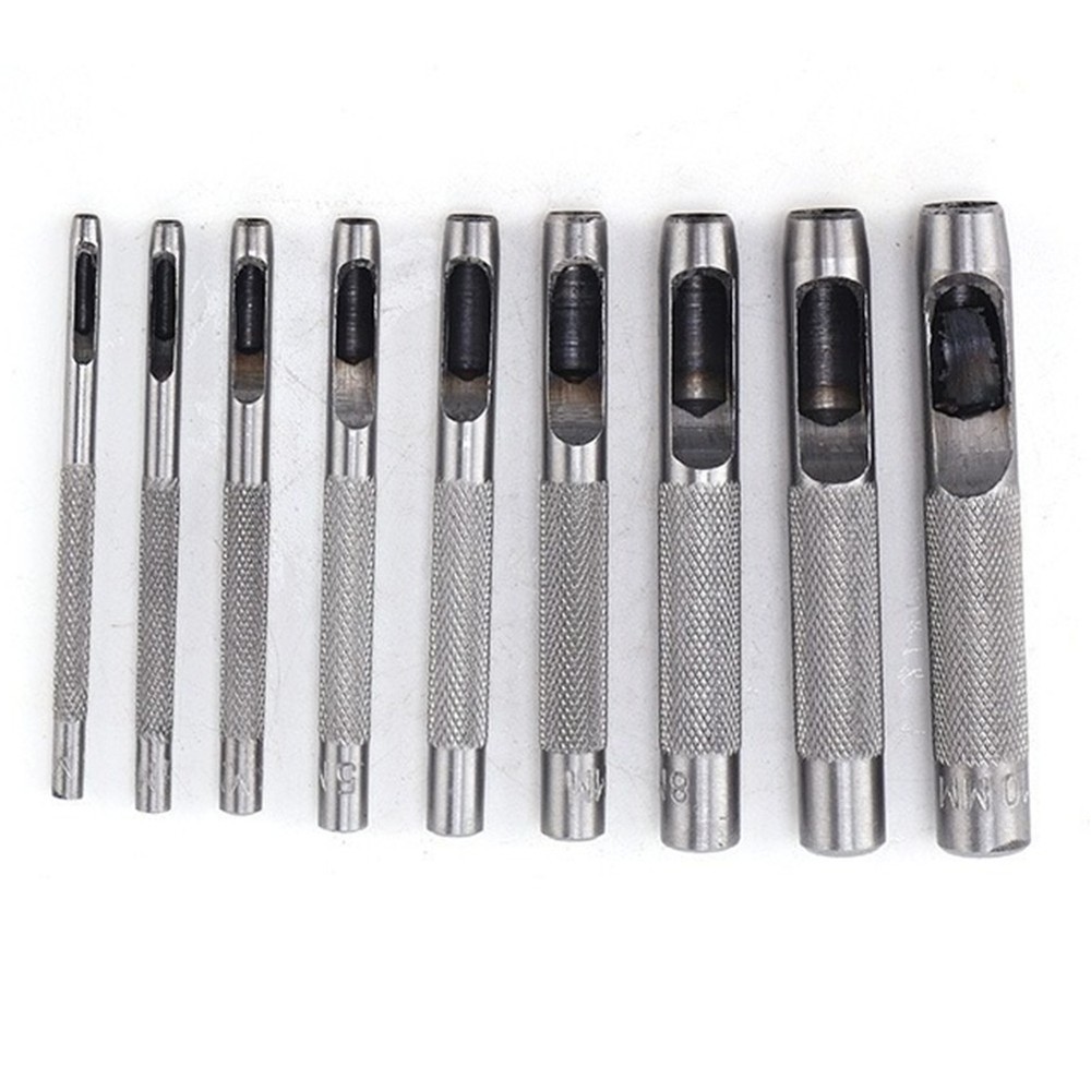 Premium Leather Punching Tools Set 10pcs for Precise Hole Drilling 110mm
