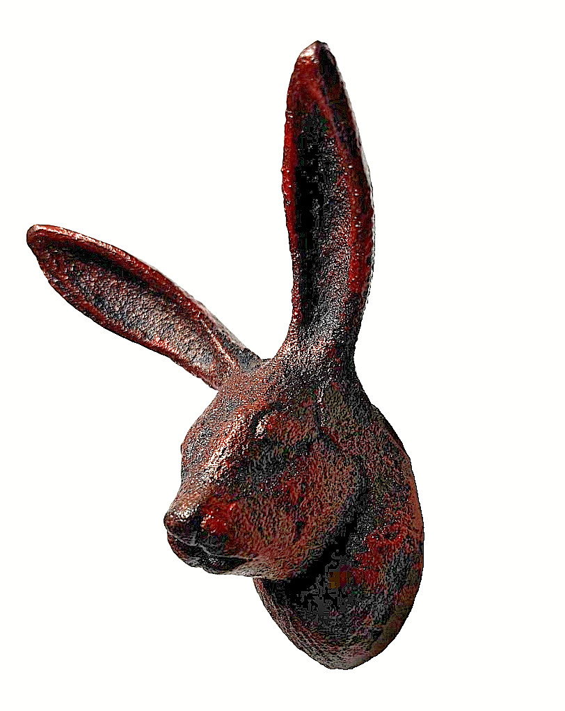 Rabbit Wall Hook Cast Iron Coat Towel Hanger Keys Rustic Copper 4" H Gift