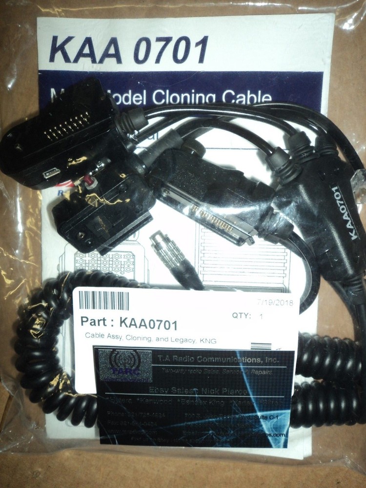 New Bendix King KAA0701 Programming Cable LEGACY KNG handheld & Mobile Radios