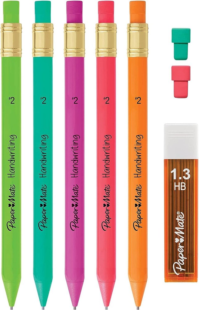 Paper Mate Handwriting Triangular Mechanical Pencil Set with Lead & Eraser Refil