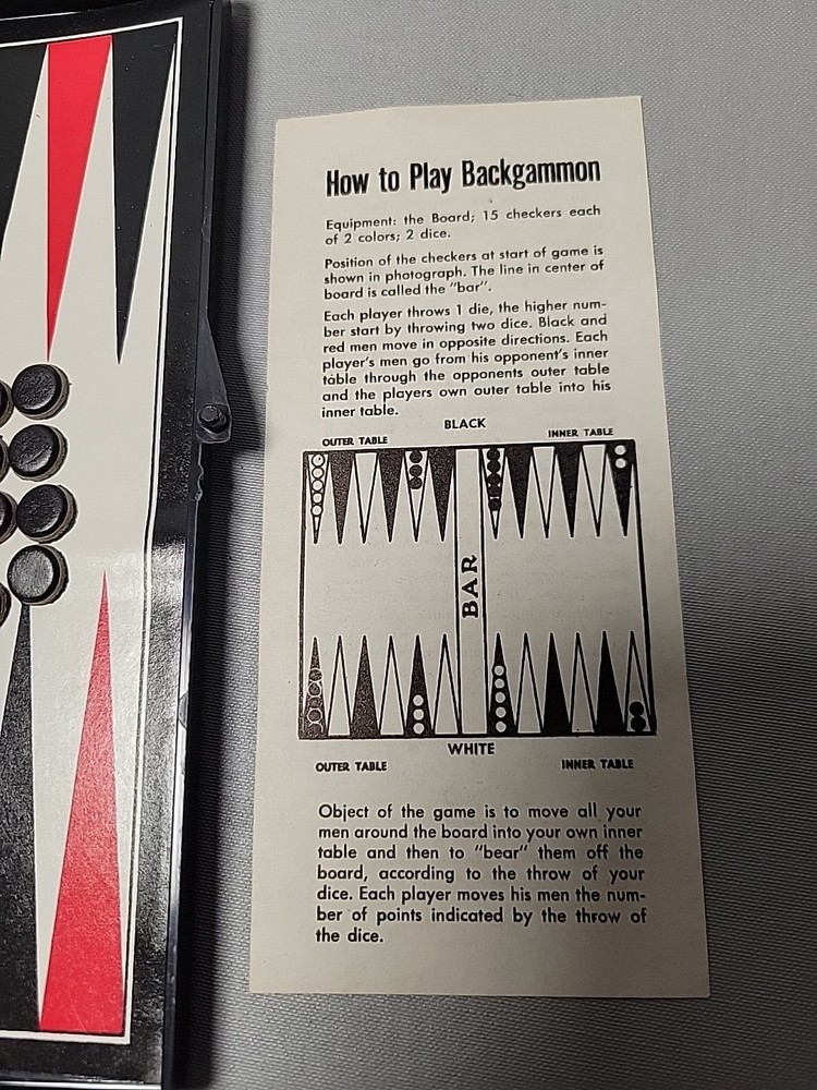 VINTAGEMAGNETIC BACKGEMMON GAME 1980, COMPLETE