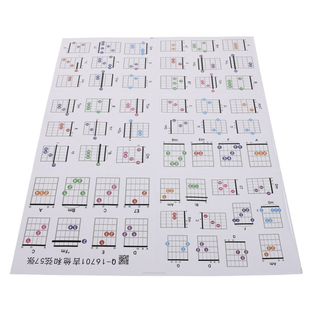 57 Pcs Portable Guitar Chart Beginner Chord Accessory Easy Chords