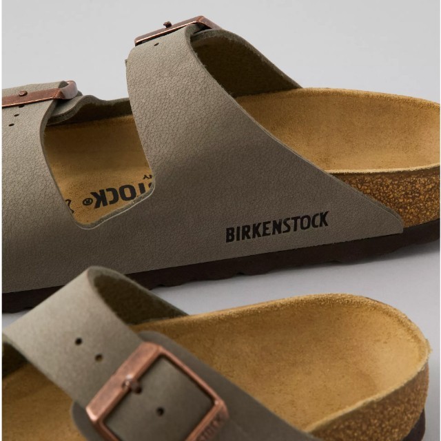 Birkenstock Arizona Birkibuc Stone Soft Footbed Unisex Comfort Sandals