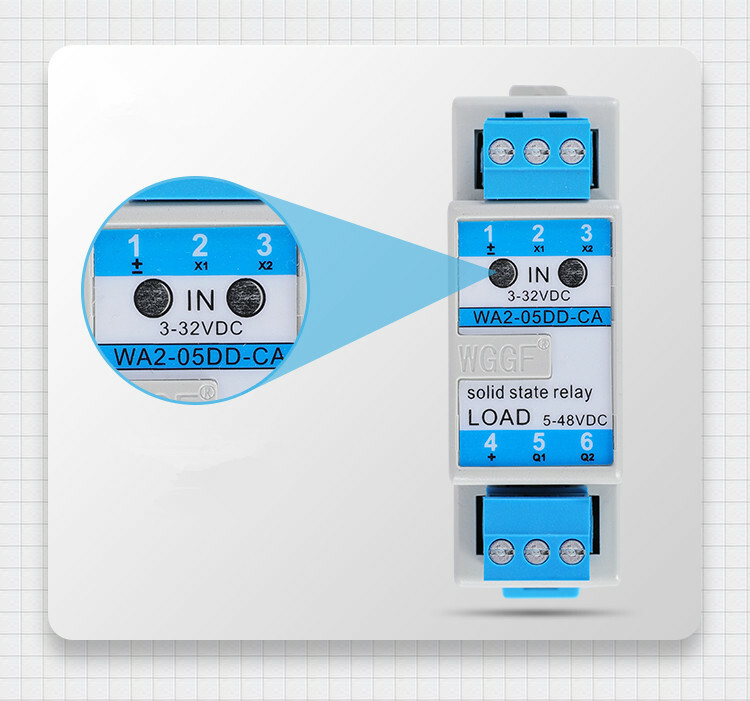 Rail type WA2-05DD-CA 2-channel 5A solid state relay 3-32VDC/5-48VDC