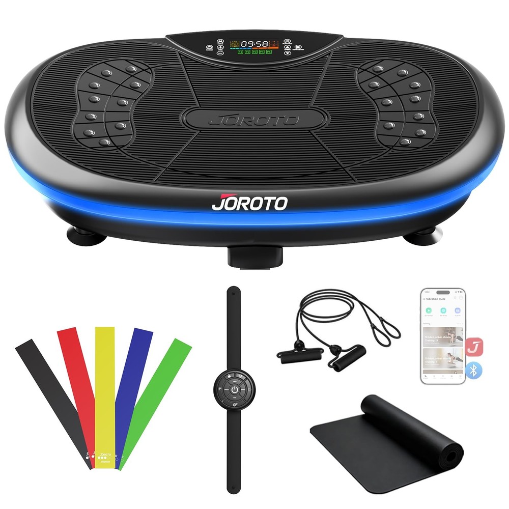4D Vibration Plate Exercise Machine, 3-Motor App-Controlled High-Intensity Ad...