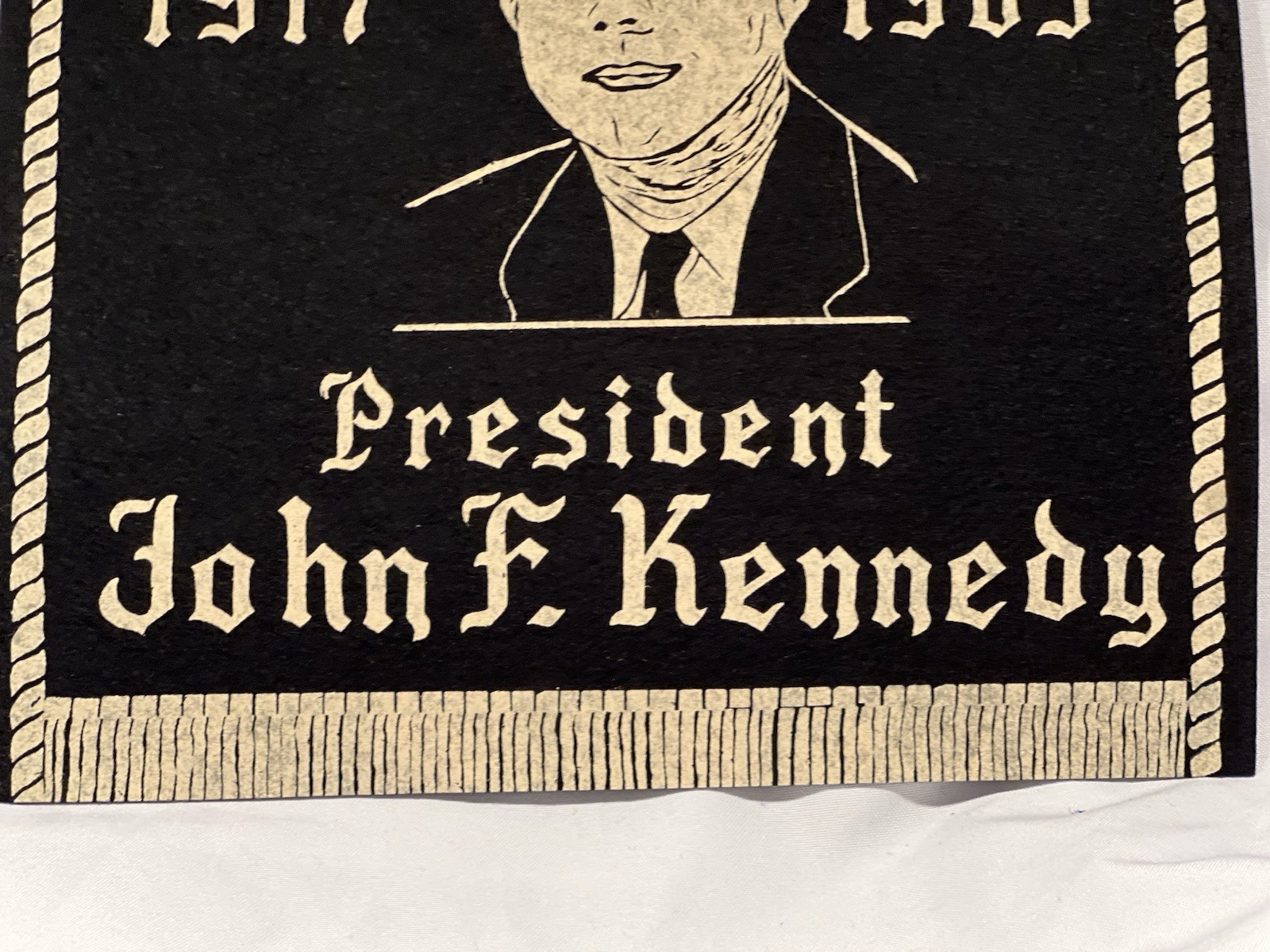 Vintage 1960’s JFK & Martin Luther King Civil Rights Memorial Felt Banner 2 Side