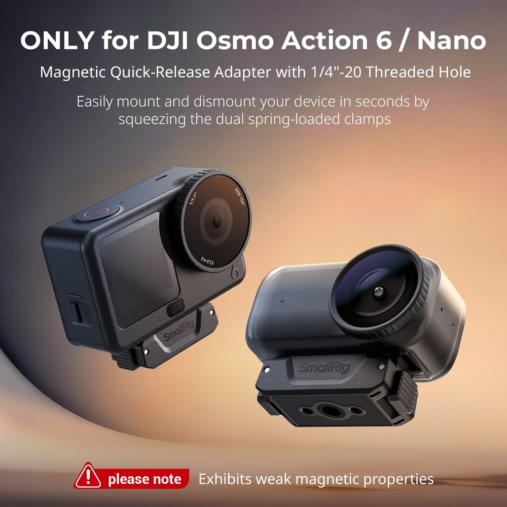 SmallRig Action 6 / Nano Magnetic Quick-Release Adapter Mount with 1/4" Thread