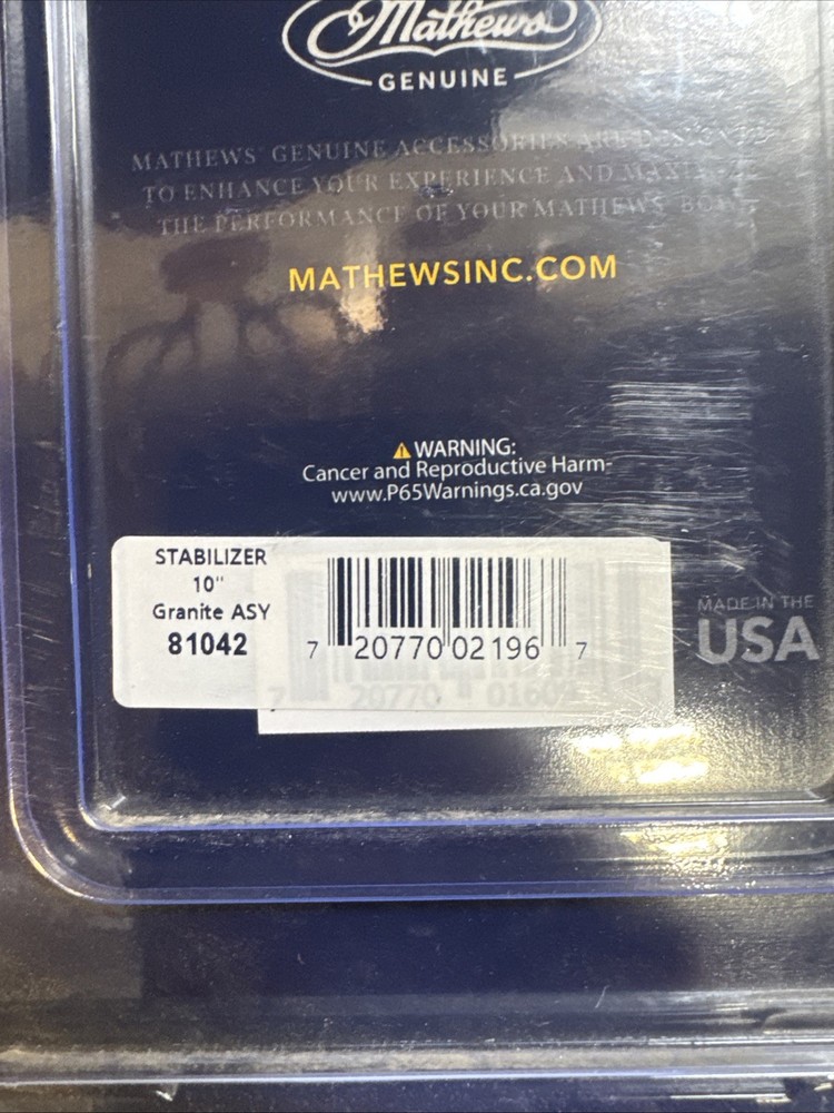 Mathews Flatline Stabilizer 10” Granite