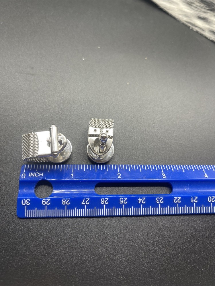 Vintage Cufflinks Wrap Around Silvertone #Q53