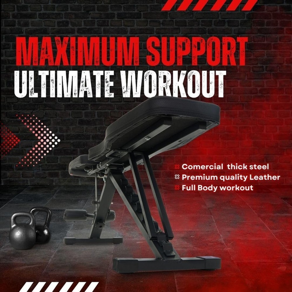 Adjustable Weight Bench – Heavy-Duty, 8 Positions, Foldable – Full-Body Workouts