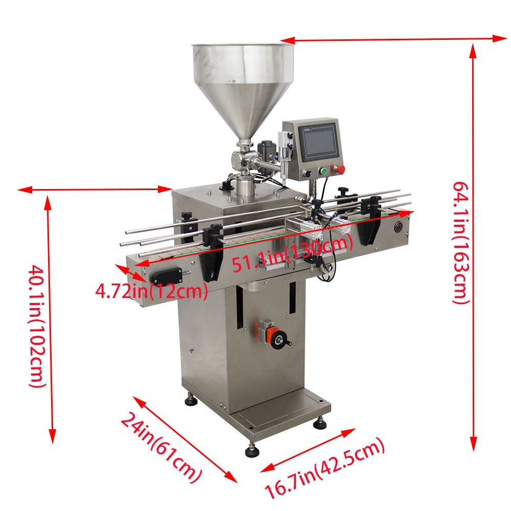 Automatic Servo Paste Liquid Filling Machine Single Head Filler w/Chain Conveyor