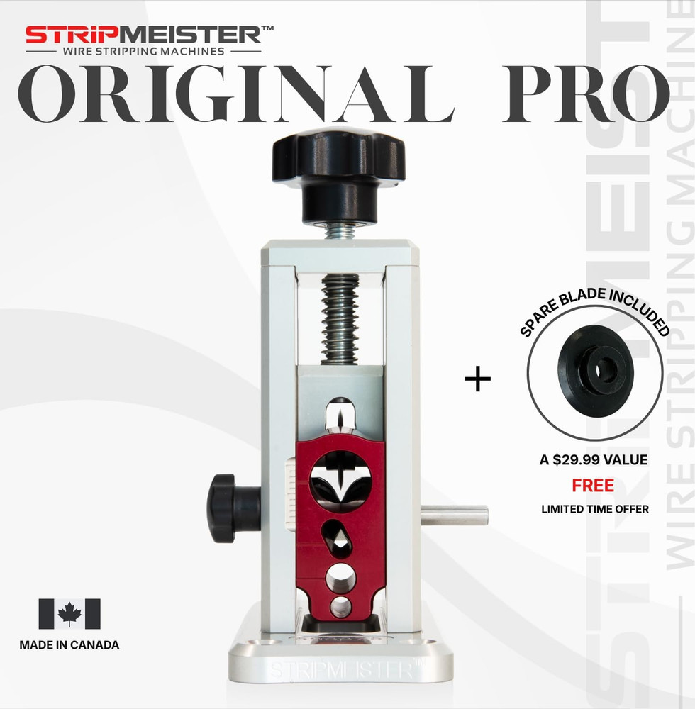 Original Pro Drill-Powered Wire Stripper with ULTRA GRIP Feeder Jam-Free Perform