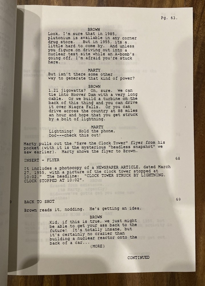 Back to the Future Vintage Script - Fourth Draft (1985) - OFFERS ACCEPTED