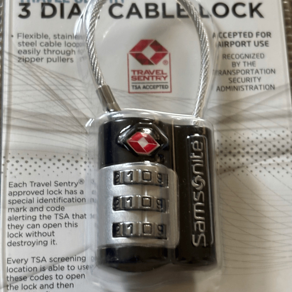 Samsonite Travel Sentry 3 Dial Cable Lock *New*