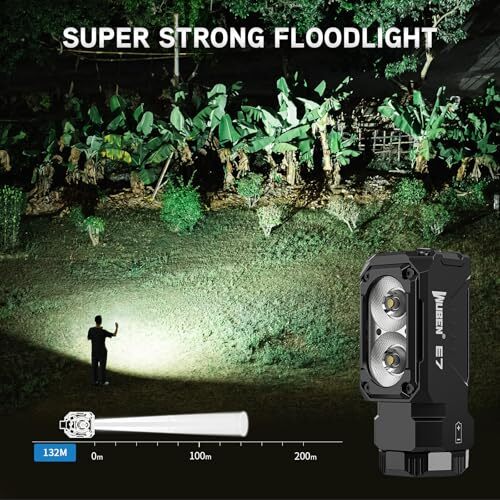 WUBEN E7 1800 Lumen Rechargeable Mini Flashlight with Magnet Assorted Colors