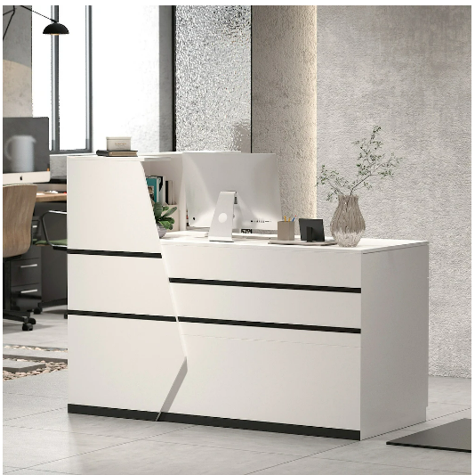 Desk Reception Office Counter Drawer Table Shelf Lockable Modern Checkout Front