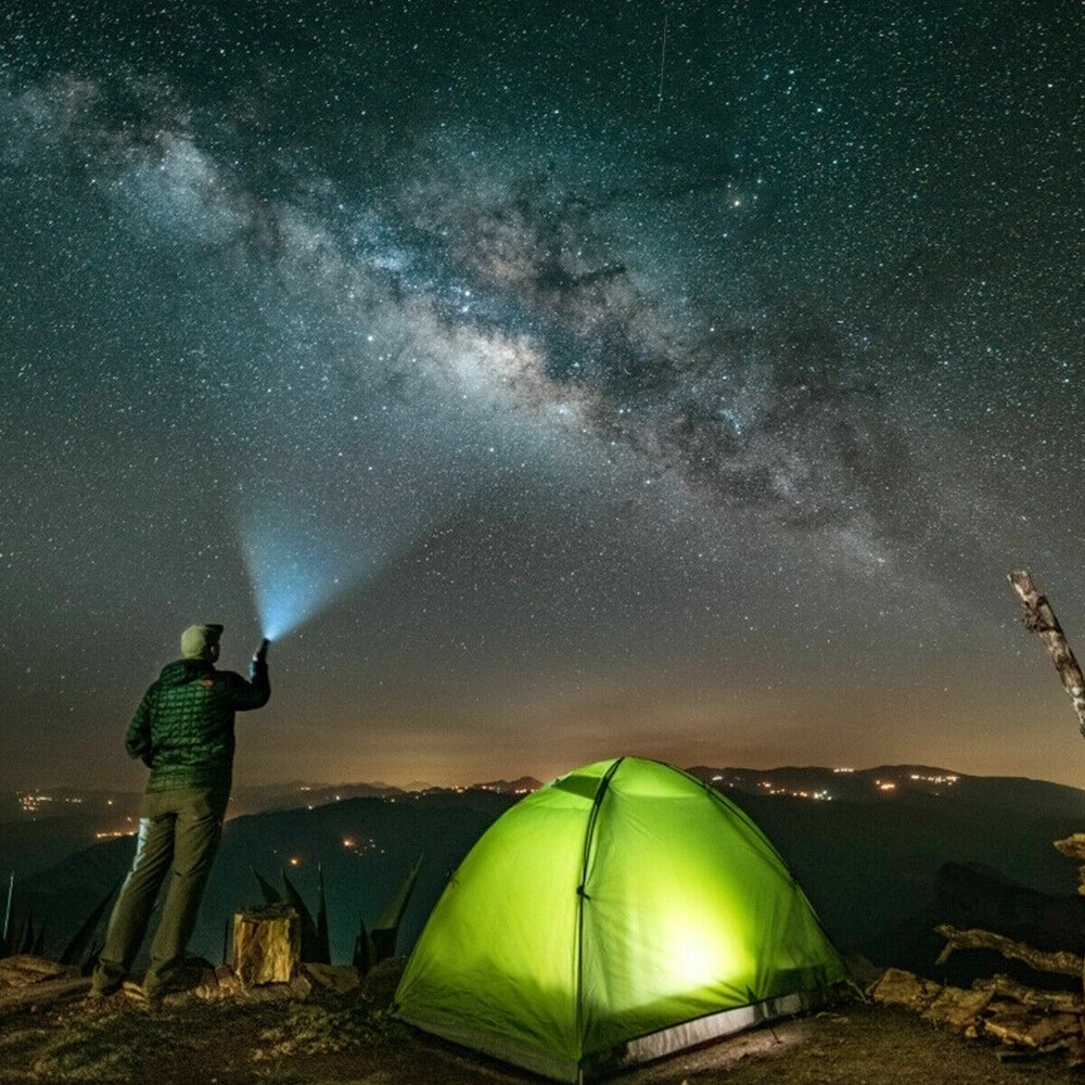 2 PACK LED Flashlight Rechargeable USB LED Tactical Torch Light Lamp