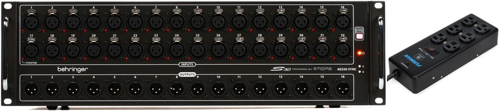 Behringer S32 32 x 16 Digital Stage Box + Furman SS-6B Value Bundle