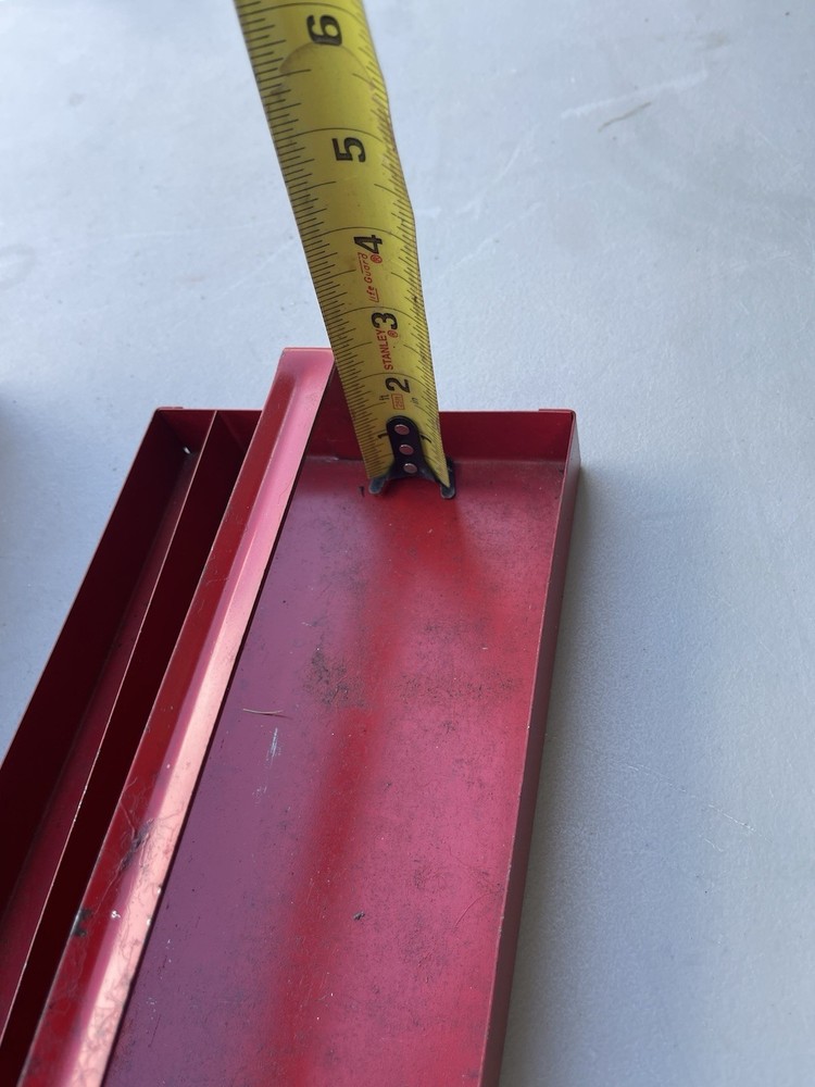 vintage metal tool box w/ socket tray.