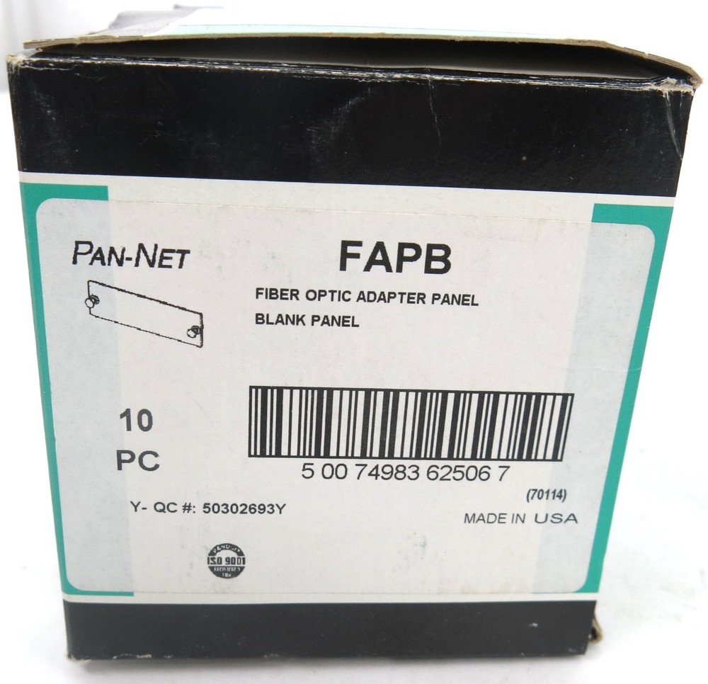 10pk - Panduit FAPB Blank Front Loading Adapter Panel Plastic Black