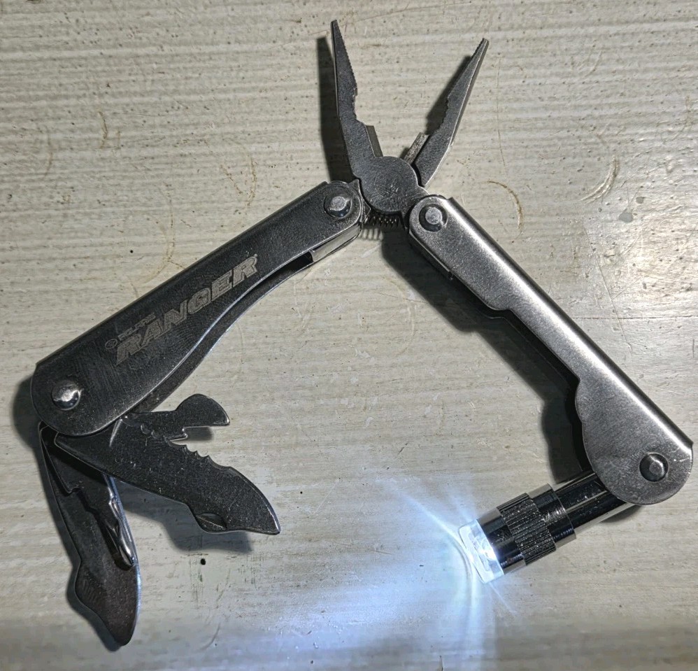 Ranger Multitool with Original Sheath Stainless, Integrated LED Flashlight EDC