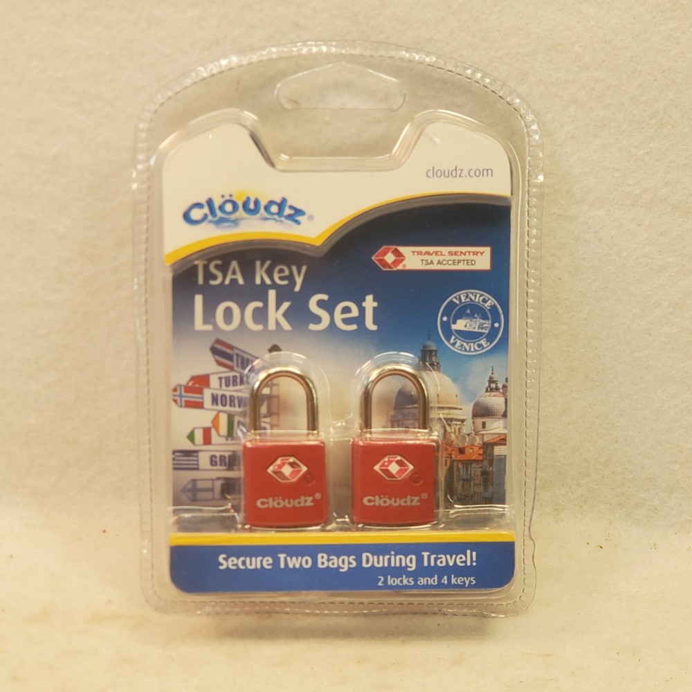 Cloudz TSA Lock Set - 2 Locks 4 Keys - Travel Sentry Approved