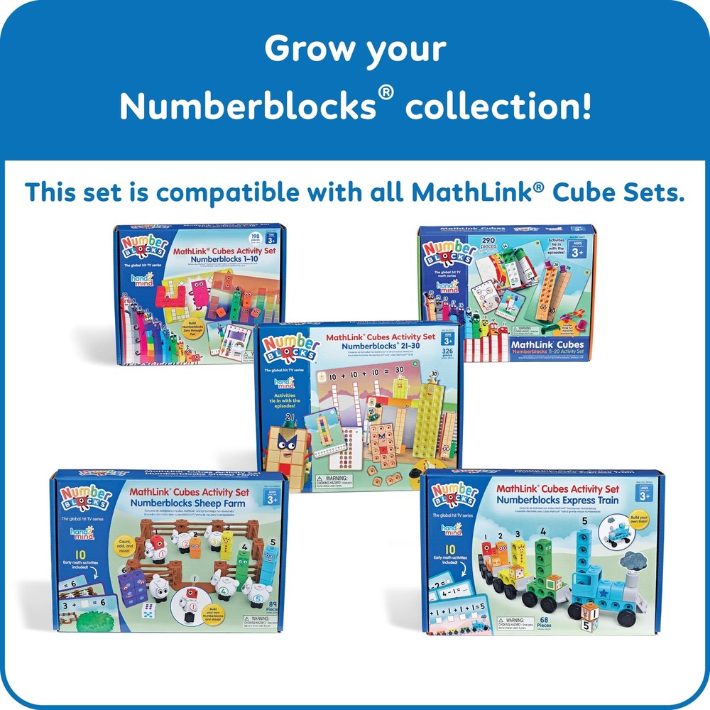 hand2mind MathLink Cubes Numberblocks 21-30 Counting Blocks Set