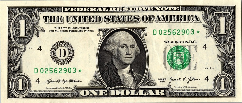 2021 D Star Note One Dollar Bill Regular Run Pack Note