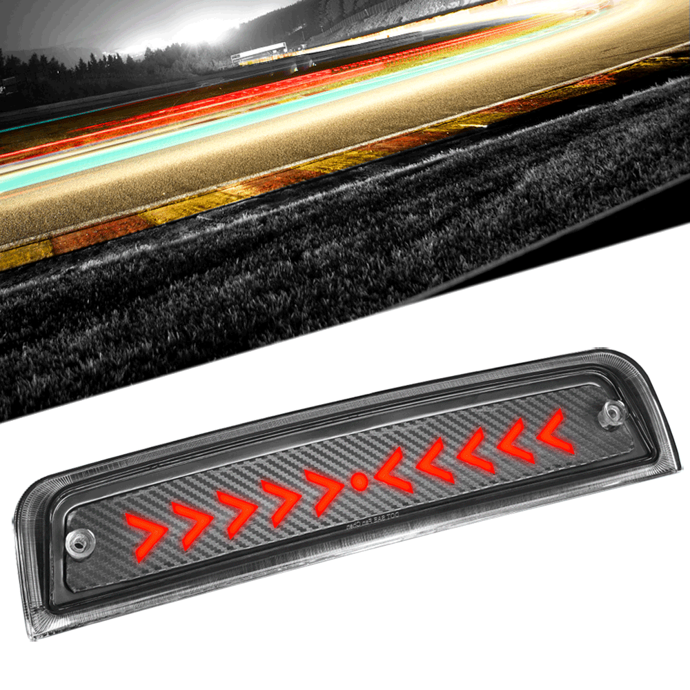 [Sequential Arrow LED] Carbon Look/Clear Len Third Brake Light For 09-18 Ram