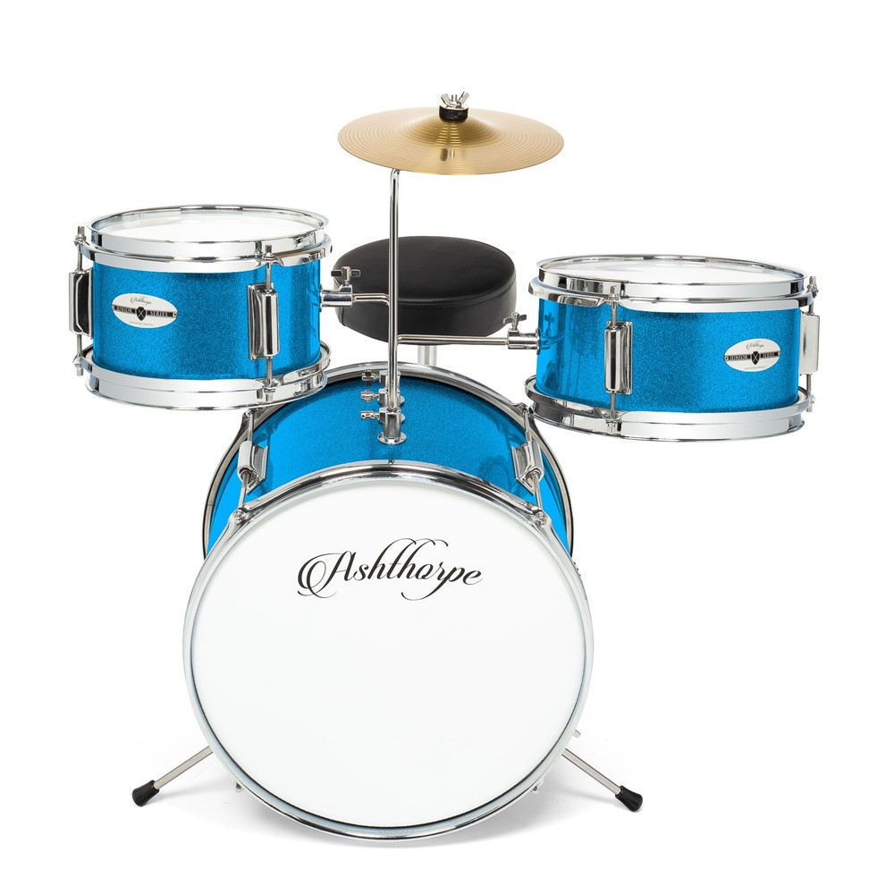 OPEN BOX - 3-Piece Junior Drum Set - Complete Mini Beginner Beginner - Blue