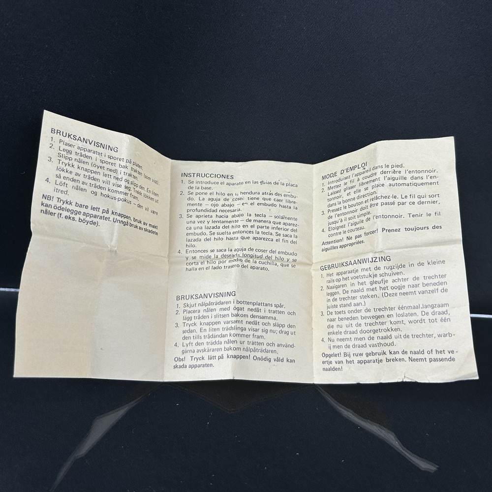 Vintage Witch Automatic Needle Threader with Instructions Made in Germany