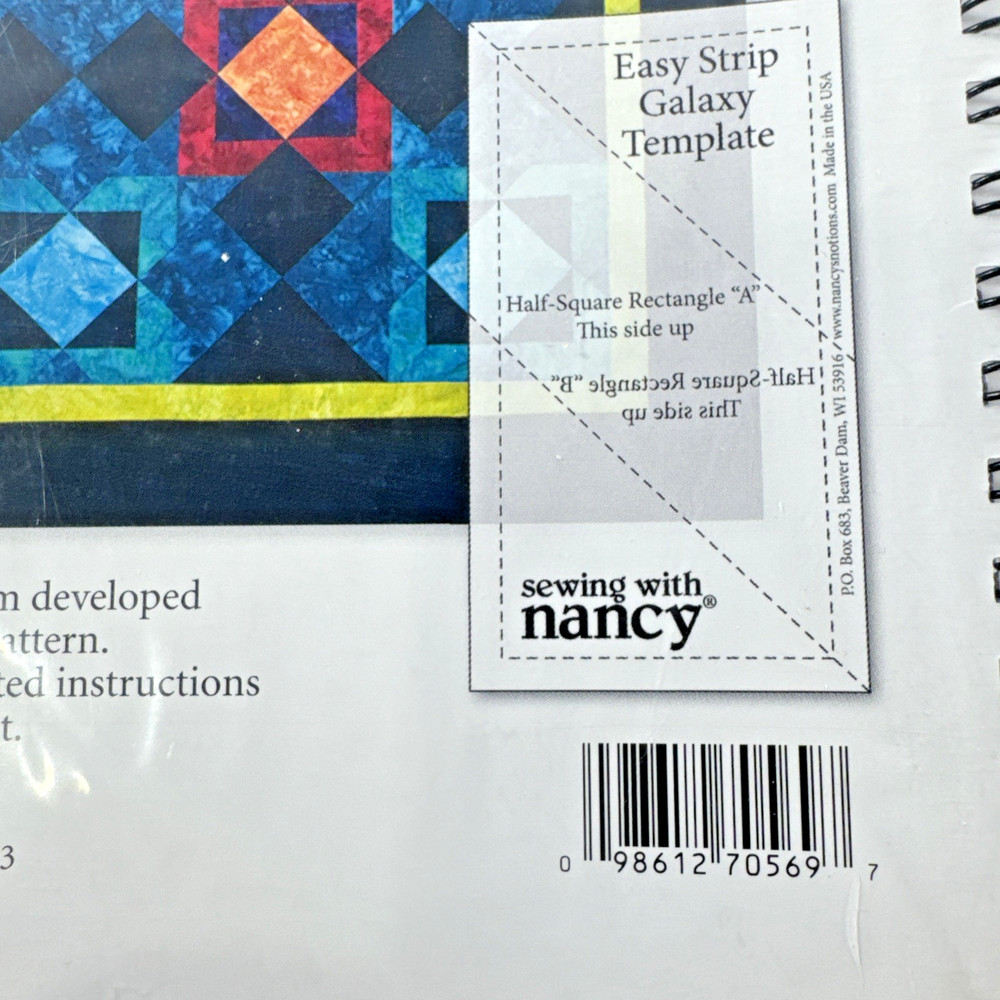 EASY STRIP Galaxy Template Sewing w Nancy Includes Instructions for Quilt