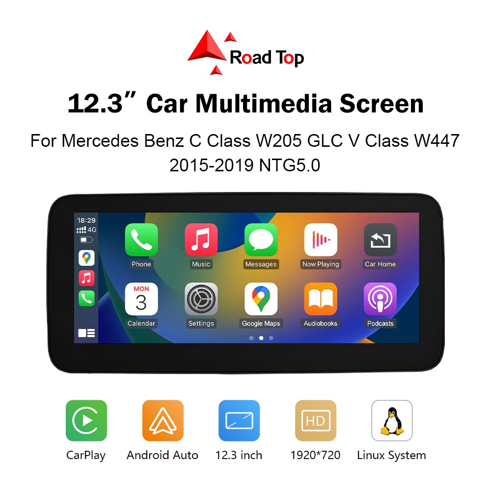 12.3''Stereo Multimedia Touch Screen For Benz C W205 GLC X253 V W447 NTG 5.0