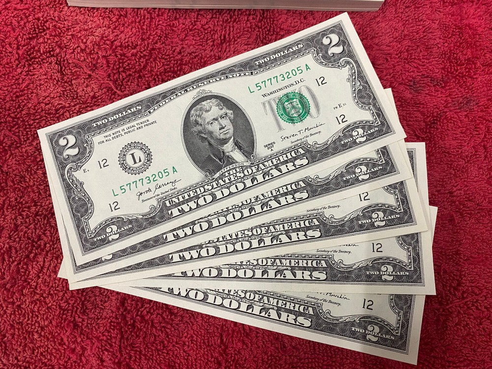 Sequential Uncirculated Two Dollar Bills, $2, Set 2017A