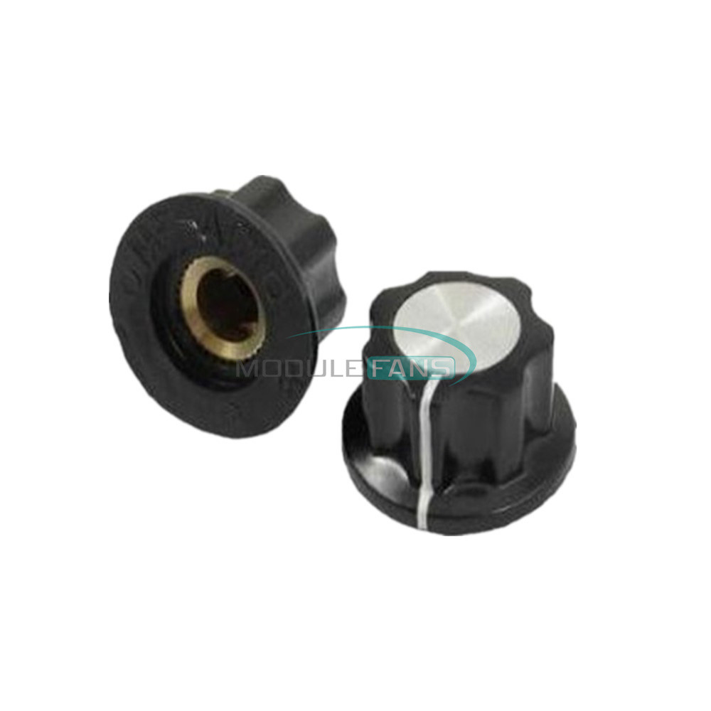 20PCS 16mm Top 6mm Adjustable Turn Shaft Insert Dia Potentiometer Rotary Knobs