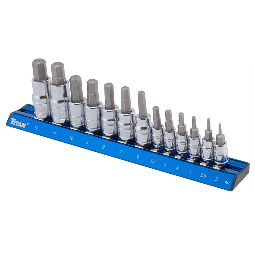 Titan 16124 13-Piece Metric Hex Bit Socket Set