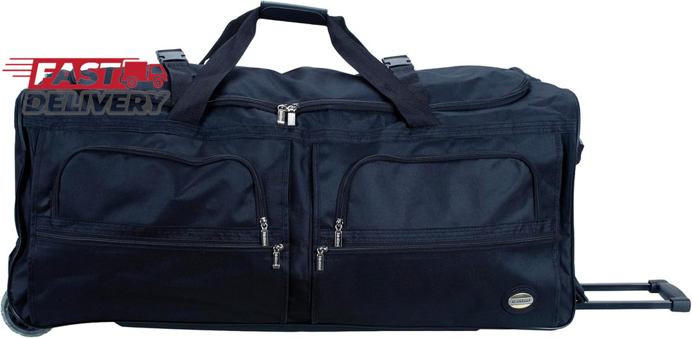 Rockland Rolling Duffel Bag, Black, 22"