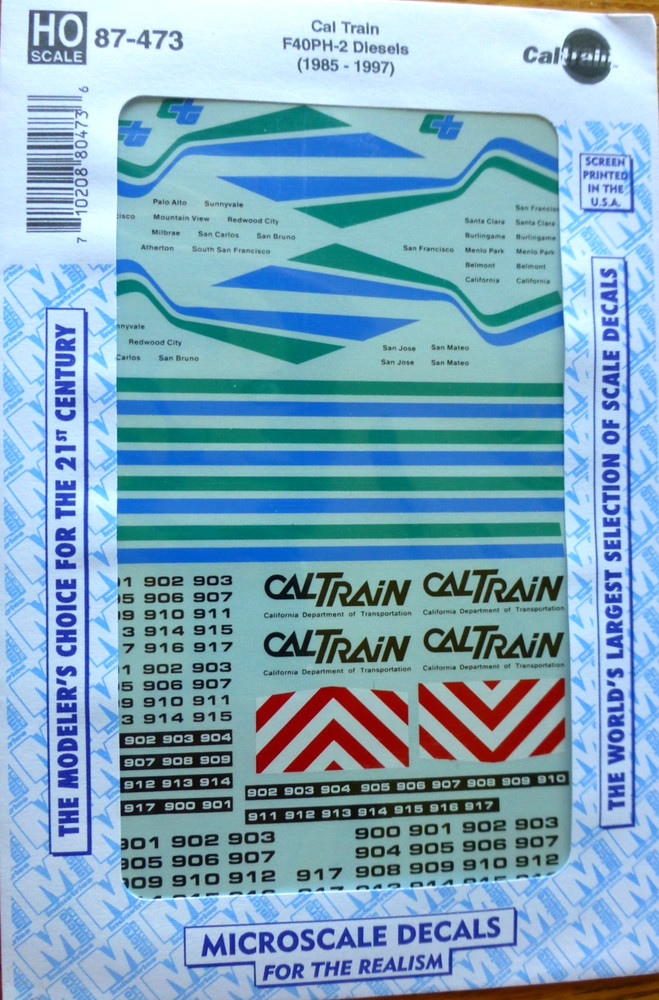 Microscale Decal HO  #87-473 Cal Train Diesels - F40PH-2