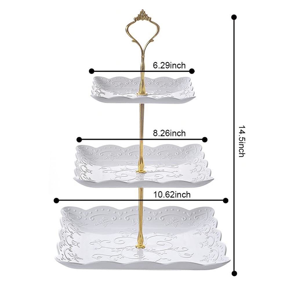 2 Pack Cupcake Stand 3 Tier Serving Tray Cupcake Dessert Candy Fruit Display Hol