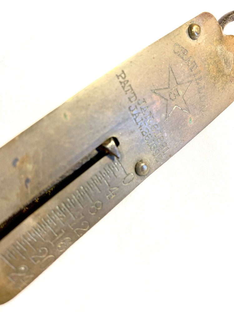 Small Antique Brass Pocket Hand Scale