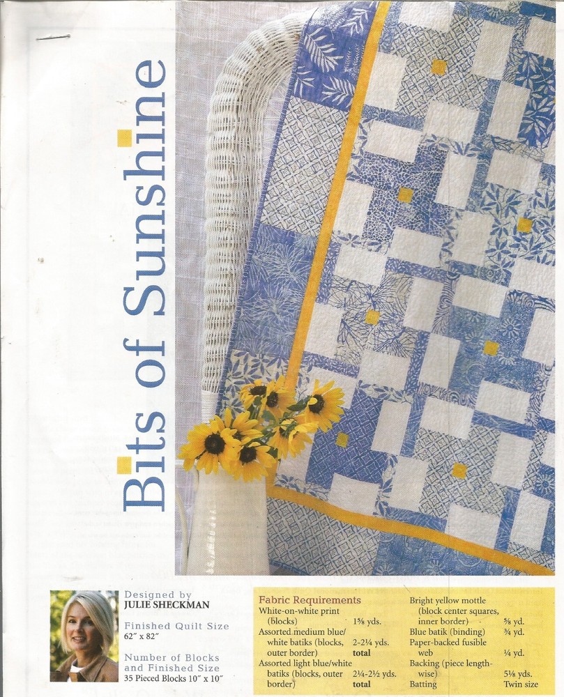 A0371  BITS OF SUNSHINE  QUILT PATTERN/INSTRUCTIONS