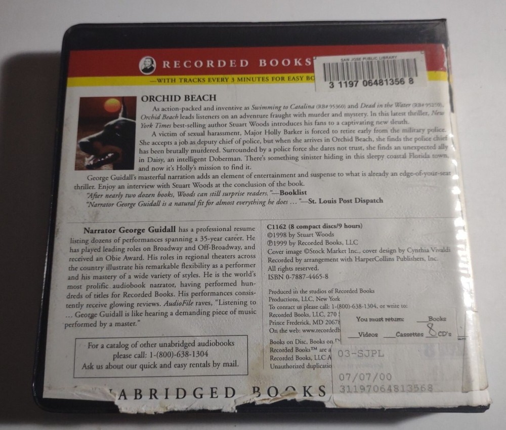 Orchid Beach by Stuart Woods. 7 Compact Discs. Missing Disc 8.