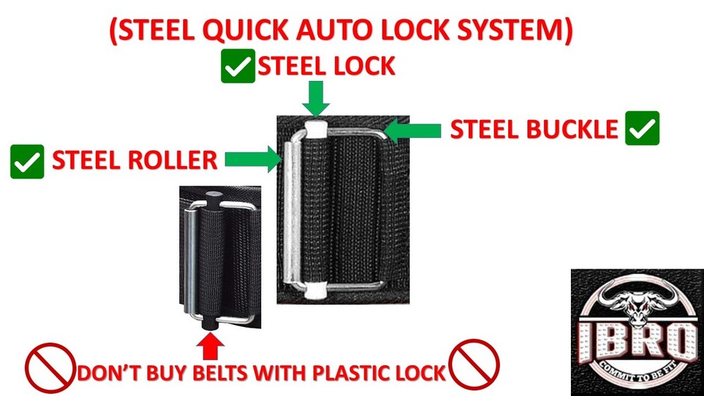 IBRO Quick Locking Premium Weight Lifting Belt - Powerlifting, Cross Training