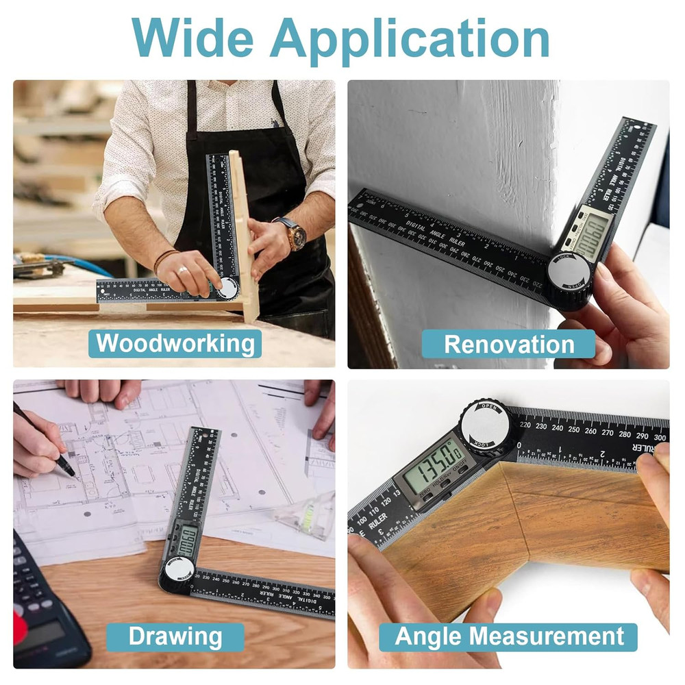Third Generation Protractor Angle Finder Digital Angle Ruler with 7Inch/200Mm An