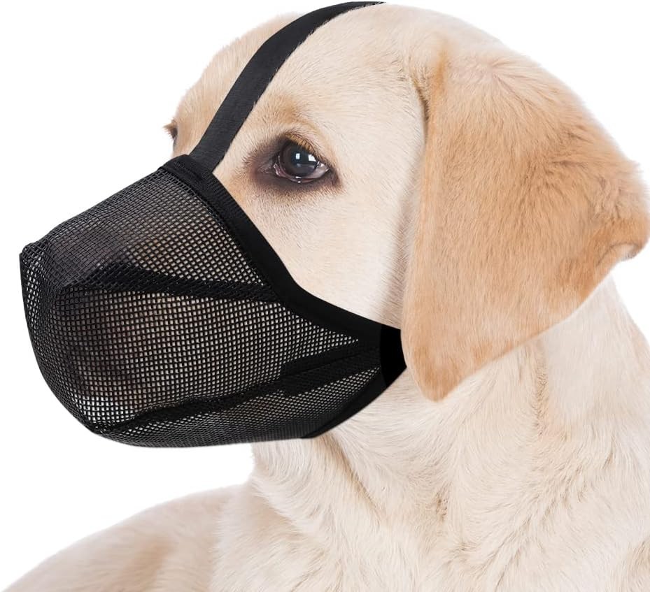 Dog Muzzle Soft Mesh Covered Muzzles Small Medium Large & X-Large Dogs Muzzle W/