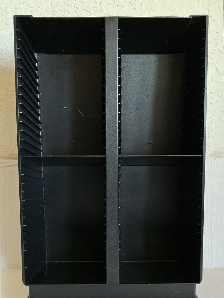 Vintage Laserline CD Storage Tower Rack 60 CD Capacity Tabletop Plastic Black