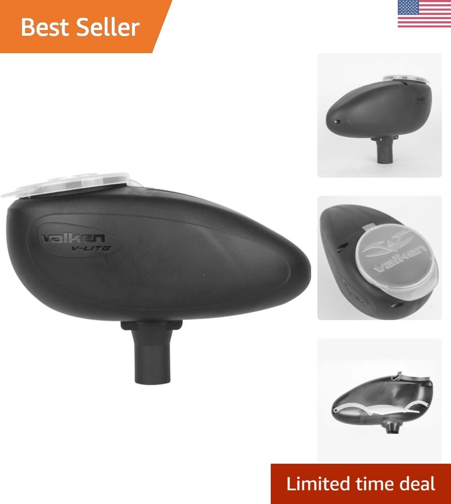 Black V-LITE 200 Round Paintball Fast Loader with Jam-Preventing Design