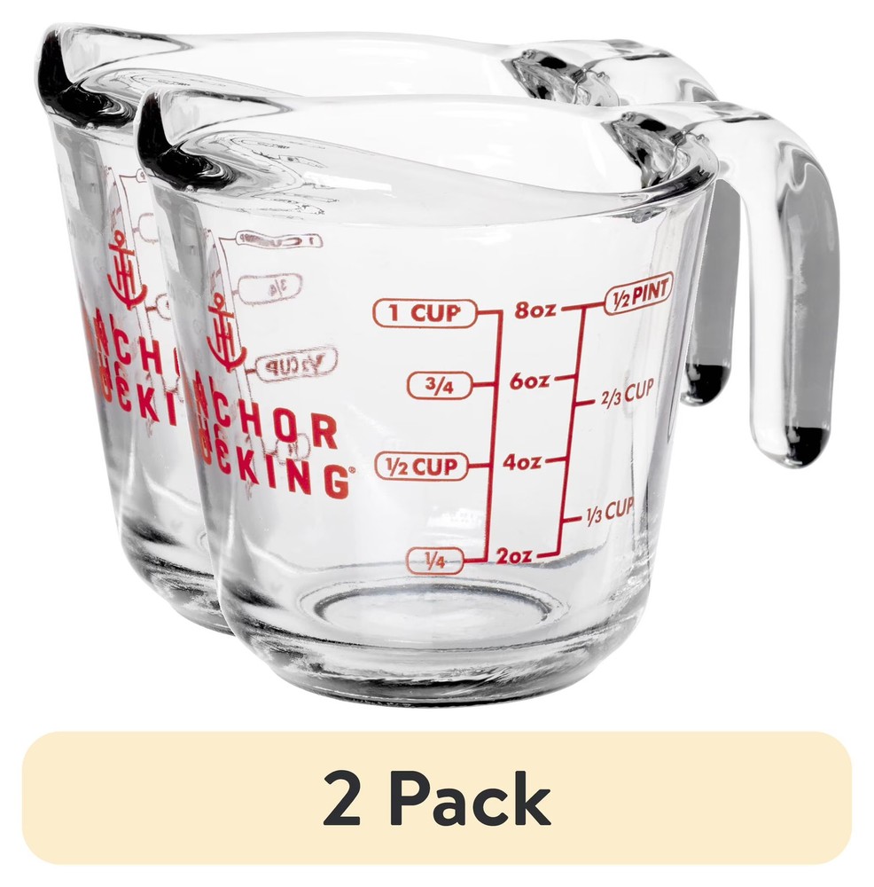 Glass Measuring Cup 1 Cup Anchor Hocking 2 Pack Kitchen Baking Tool